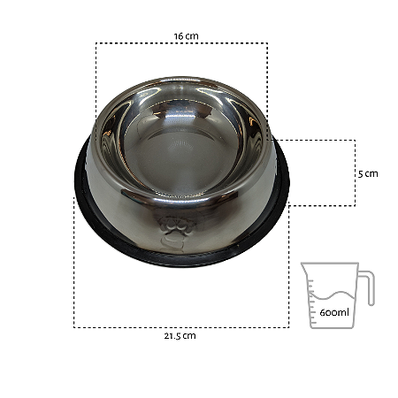 Comedouro Inox 600ml